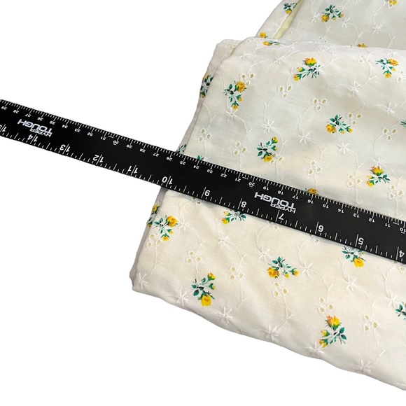 Vintage 1960s handmade pale yellow eyelet floral maxi dress‎ - Picture 12 of 15